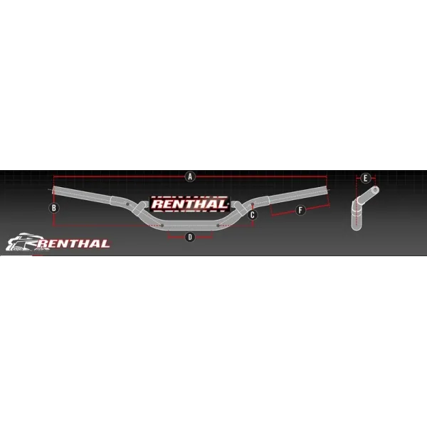 Guidon RENTHAL 7/8" 966 Reed/Windham - anodisé dur