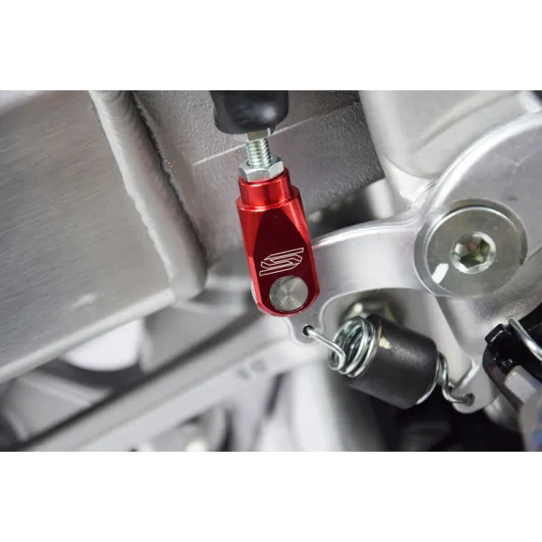 Chape de réglage de frein arrière SCAR alu rouge Honda