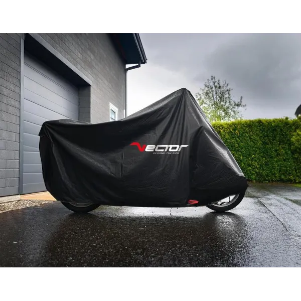 Housse de protection extérieure VECTOR Heavy Duty pour moto/scooter avec top case et bulle haute - noir - L