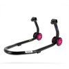 Béquille avant BIHR Home Track noir mat roues rose