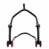 Béquille avant sous té BIHR Home Track noir mat roues rouge