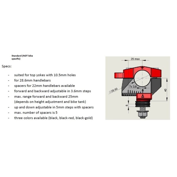 Pontets de guidon GILLES TOOLING 2DGT réglables noir Kawasaki Z800