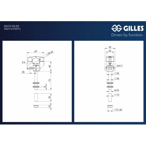 Pontets de guidon GILLES TOOLING 2DGT réglables noir