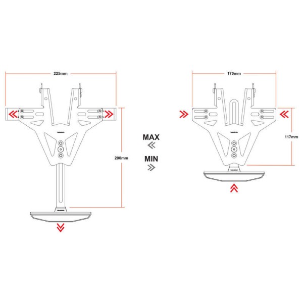 Support de plaque HIGHSIDER pro Akron-RS