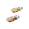 Clignotants LED CNC HIGHSIDER Little Bronx, argent, verre teinté, homologués E, la paire