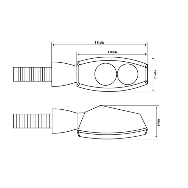 Clignotant LED HIGHSIDER Surface, noir satiné