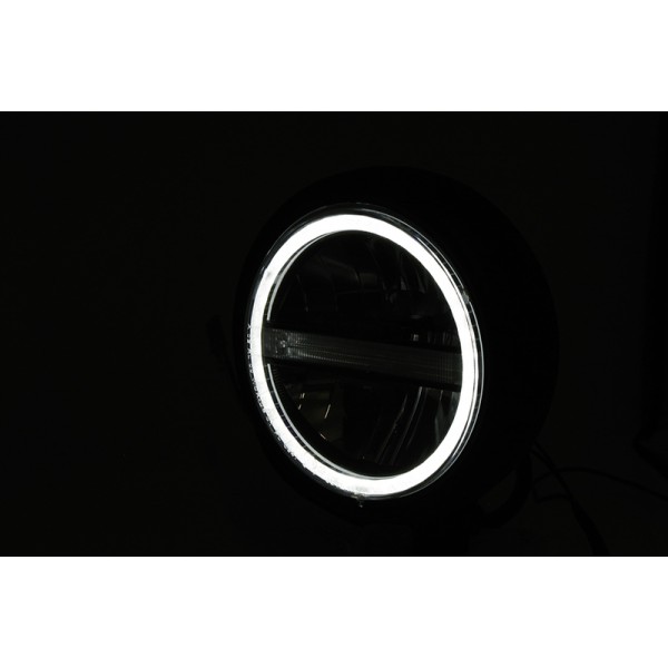 Feu avant LED HIGHSIDER pro Pecos Type 6 - 5 3/4 pouces - fixation inférieure - avec TFL - noir