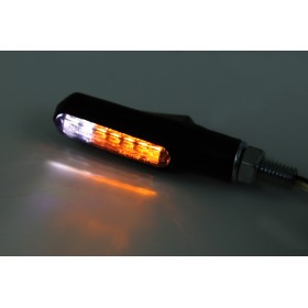 Clignotant/feu de position LED HIGHSIDER smart Shorty Fin 2en1 homologué - verre fumé - la paire