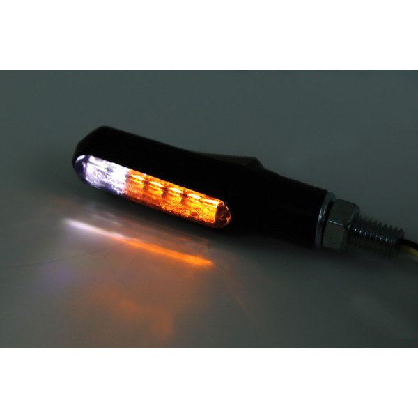 Clignotant/feu de position LED HIGHSIDER smart Shorty Fin 2en1 homologué - verre fumé - la paire