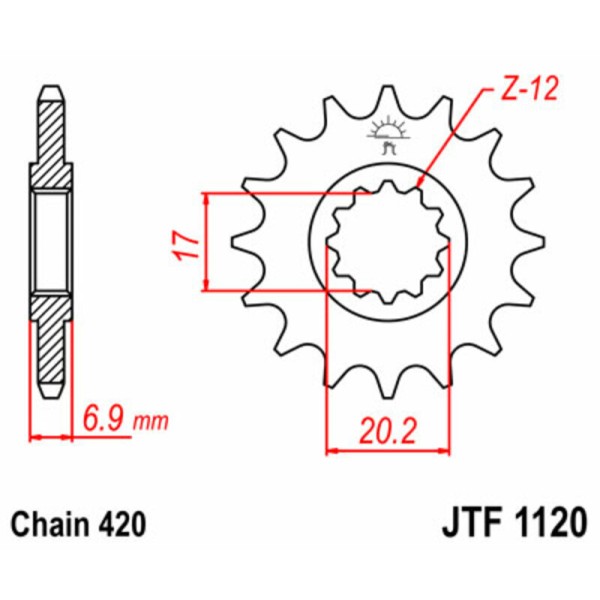 Kit chaîne JT 420HDR (11-52-128)
