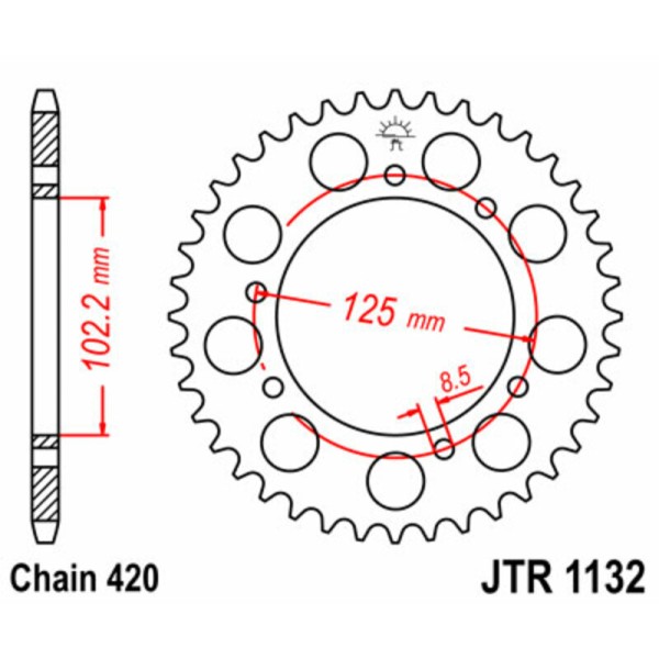 Kit chaîne JT/JT 420HDR 11/59 - couronne standard