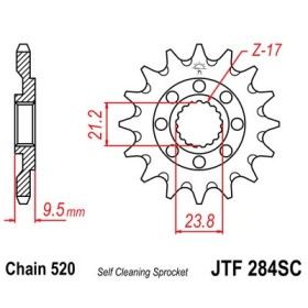 Pignon anti-boue acier 13 dents JT Sprockets chaîne 520 Honda CR250R