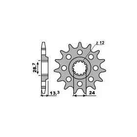 Pignon PBR acier standard 522 - 630