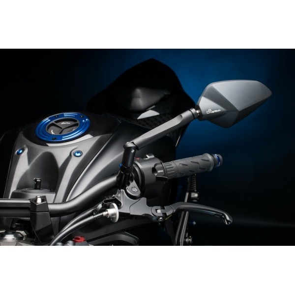Levier de frein repliable/réglable LIGHTEC Alien alu inserts caoutchouc noir - LEVD120K Yamaha YZF-R3
