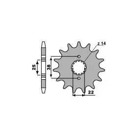 Pignon PBR acier standard 728 - 530