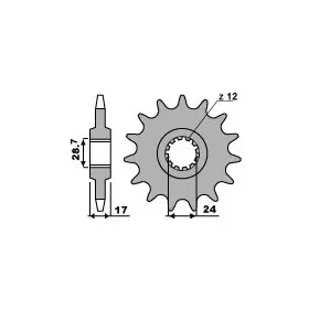 Pignon PBR acier standard 2073 - 525