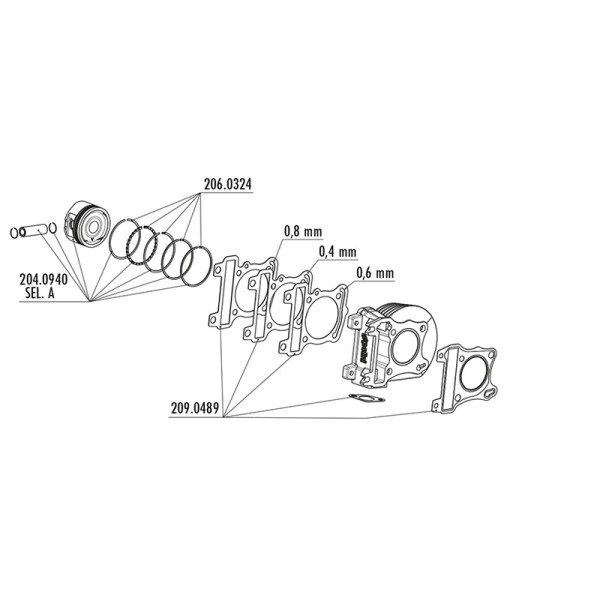 Kit cylindre Polini pour Aprilia SXR Ø49 4T-3V