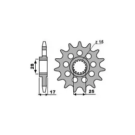 Pignon PBR acier standard 2249 - 525