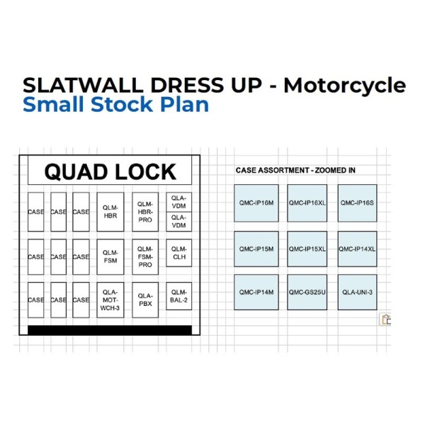 Présentoir type Slatwall QUAD LOCK - anglais