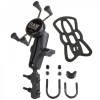 Pack complet RAM MOUNTS X-Grip® bras medium fixation en U sur guidon ou réservoir de frein/embrayage - smartphones S/M