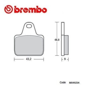 PAIRE DE PLAQUETTES DE FREIN BREMBO Z04 TYPE R M049