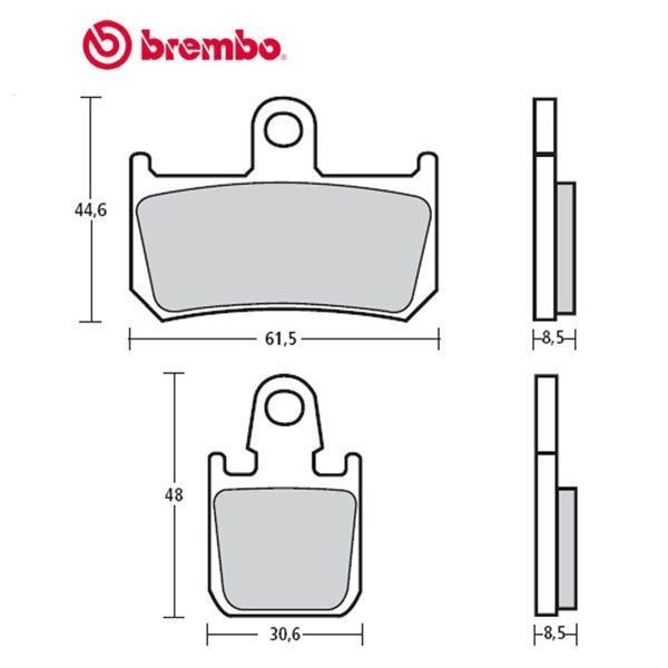 PAIRE DE PLAQUETTES DE FREIN BREMBO Z03 ENDU TYPE G M528 ETRIER 6P R1 