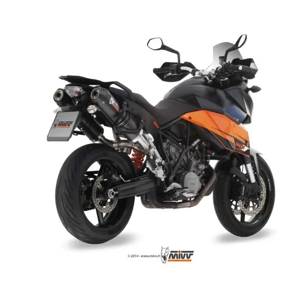 Silencieux double MIVV Oval Carbon Cap carbone KTM Supermoto 990