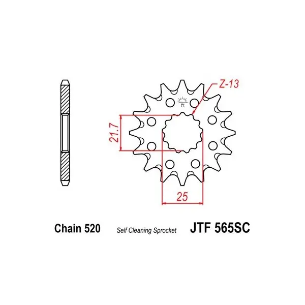 Pignon JT SPROCKETS acier anti-boue 565 - 520