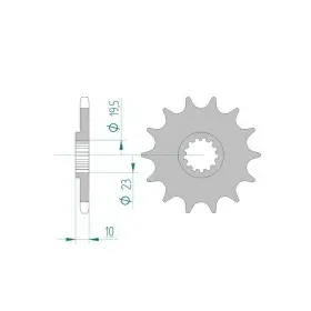 Pignon AFAM 13 dents acier anti-boue type 22303 pas 520 SUZUKI RM 250