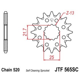 Pignon JT SPROCKETS acier anti-boue 565 - 520