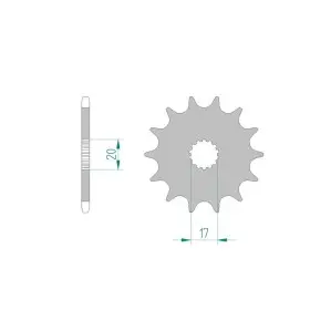 Pignon AFAM 12 dents acier anti-boue type 21203 pas 520 GAS-GAS EC 125