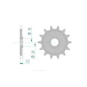 Pignon AFAM 13 dents acier anti-boue type 20206 pas 520 HM-HONDA 125 CRE