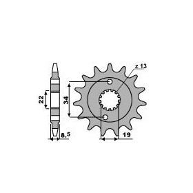 Pignon PBR 13 dents acier type 2276 pas 520