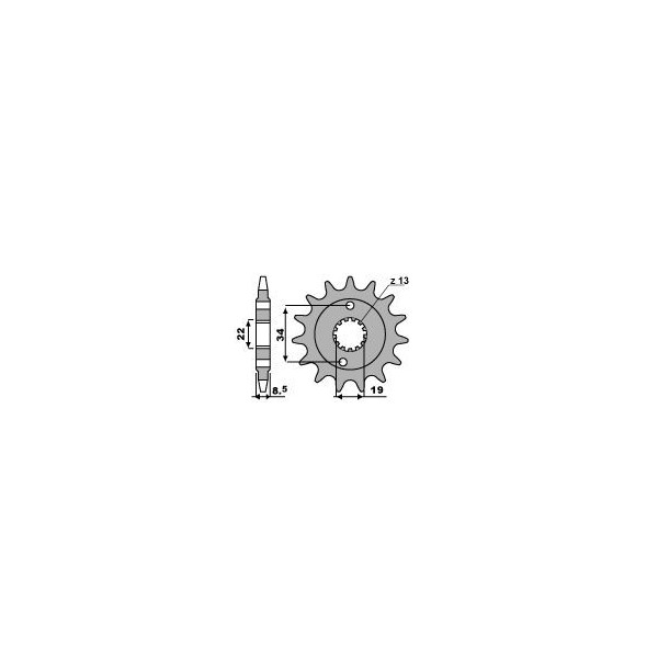 Pignon PBR 13 dents acier type 2276 pas 520