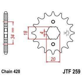 Pignon acier 15 dents JT Sprockets chaîne 428 Honda XL125