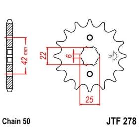 Pignon acier 15 dents JT Sprockets chaîne 530 Honda CB250