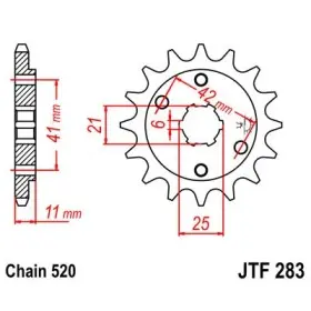 Pignon JT SPROCKETS acier standard 283 - 520