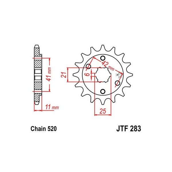 Pignon acier 14 dents JT Sprockets chaîne 520 Honda VT250