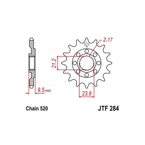 Pignon acier 12 dents JT Sprockets chaîne 520 Honda TRX450R