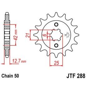 Pignon acier 17 dents JT Sprockets chaîne 530 Honda CB750F F1