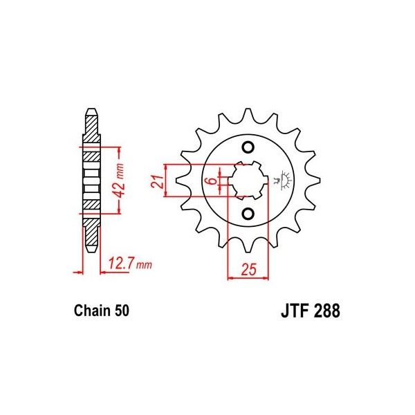 Pignon acier 18 dents JT Sprockets chaîne 530 Honda CB750K