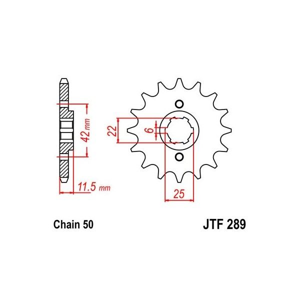 Pignon acier 16 dents JT Sprockets chaîne 525 Honda CB450N