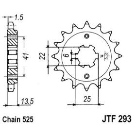 Pignon acier 15 dents JT Sprockets chaîne 525 Honda XL600V TRANSALP