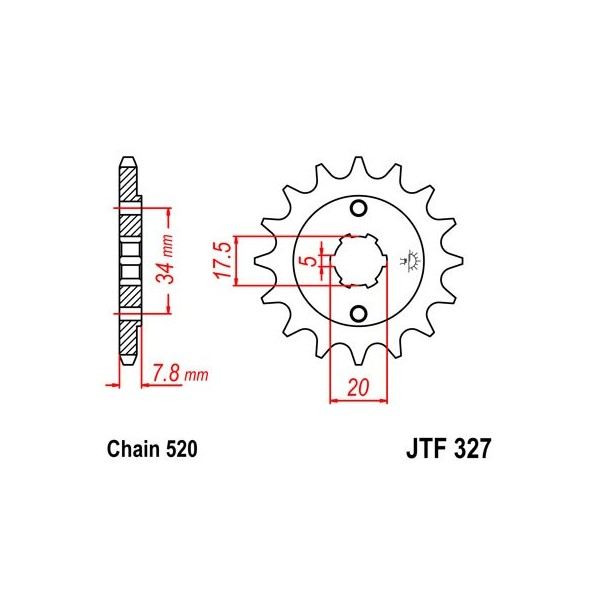 Pignon acier 13 dents JT Sprockets chaîne 520 Honda 