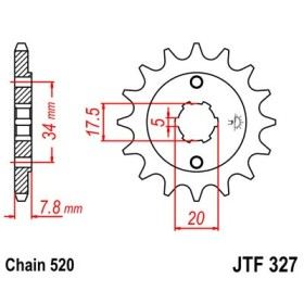 Pignon acier 15 dents JT Sprockets chaîne 520 Honda VT125 C SHADOW