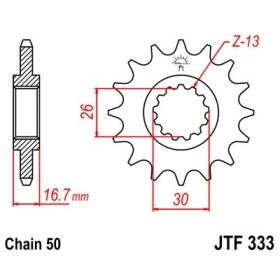 Pignon acier 16 dents JT Sprockets chaîne 630 Honda VFR750F