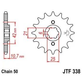 Pignon JT SPROCKETS acier standard 338 - 530