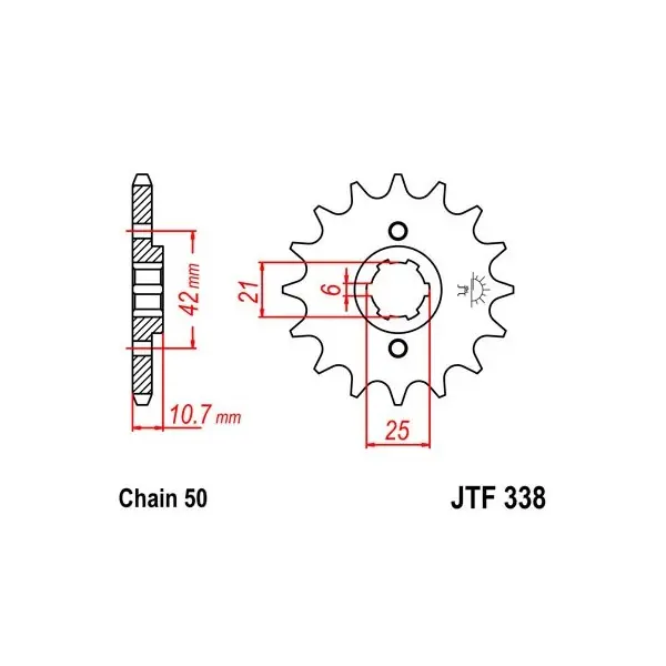 Pignon JT SPROCKETS acier standard 338 - 530