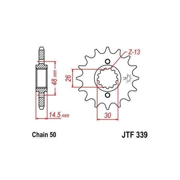 Pignon acier 16 dents JT Sprockets chaîne 530 Honda CBX750