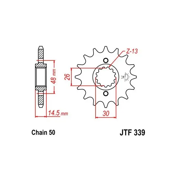 Pignon JT SPROCKETS acier standard 339 - 530